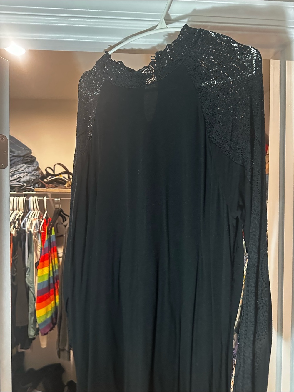torrid Black Lace Yoke Long Sleeve Tunic